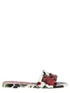 Dolce & Gabbana Multicolor Floral Sandals In White