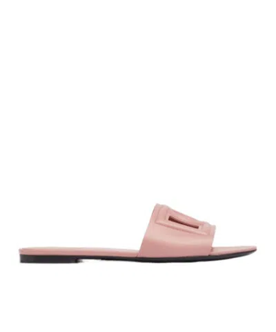 Dolce & Gabbana 10mm Bianca Leather Slide Sandals In Pink