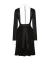 Dolce & Gabbana Bib-collar Silk-blend Shirtdress In Black