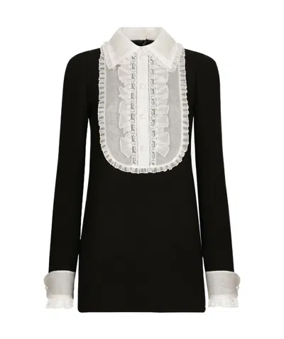 DOLCE & GABBANA DOLCE  GABBANA RUFFLE DETAILED MINI DRESS