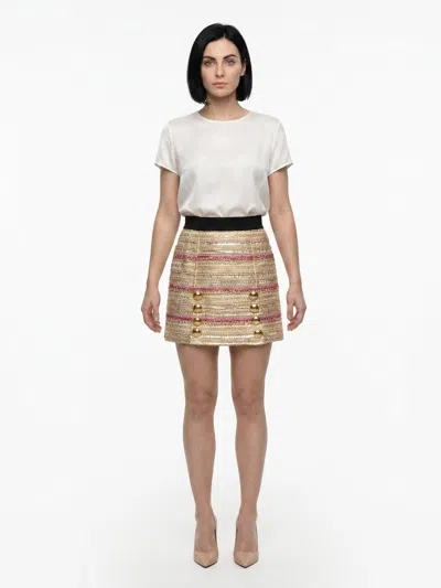 Dolce & Gabbana Acetate Jacquard With Gold Buttons Skirt In Multi