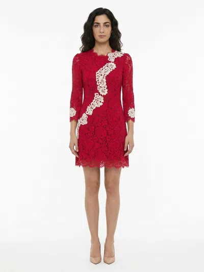 Dolce & Gabbana Bicolor Cotton Cocktail Women's Dress In Red