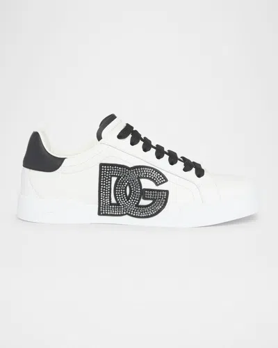 Dolce & Gabbana Bicolor Crystal Dg Low-top Sneakers