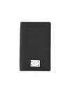 Dolce & Gabbana Black Textured Calf Leather Bi-fold Wallet In Black