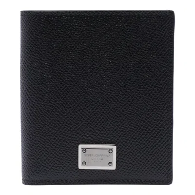 Dolce & Gabbana Bifold Cardholder Leather Wallet In Black