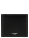 Dolce & Gabbana Black Card Holder With Logo On Front In Leather Man In Black