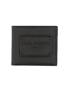 Dolce & Gabbana Small Zip-around Wallet In Calfskin With Raised Logo In Black