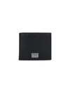 Dolce & Gabbana Black Dauphine Leather Wallet With Logo Plaque In Black