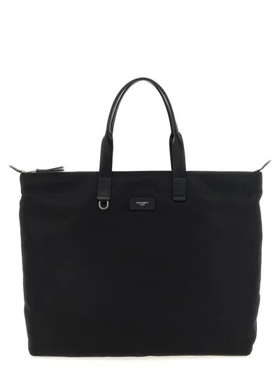 Dolce & Gabbana Zippered Tote Bag With Leather Handles In Black