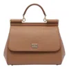 Dolce & Gabbana Large Sicily Top Handle Bag In Dauphine Leather In Brown