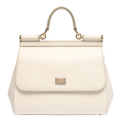 Dolce & Gabbana Big Sicily Handbag In Bianco
