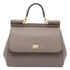 Dolce & Gabbana Grey Leather Sicily Big Top Handle Bag In Gray