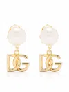 Dolce & Gabbana Logo Faux Pearl Earrings