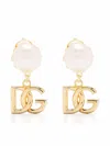 Dolce & Gabbana Logo Faux Pearl Earrings