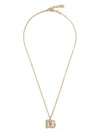 Dolce & Gabbana Fine Link Necklace With Rhinestone-detailed Dg Logo In Gold