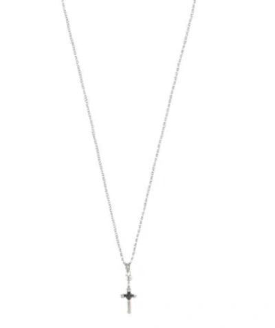 Dolce & Gabbana Men Brass Necklace With Iconic Crucifix In Silver
