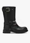 Dolce & Gabbana Buckle Lug Mid-calf Round Toe Boots In Black