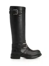 Dolce & Gabbana Leather Biker Boot In Black