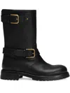Dolce & Gabbana Buckle Lug Mid-calf Round Toe Boots In Black
