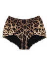Dolce & Gabbana Animal Print Briefs Beachwear Brown In Animal Print