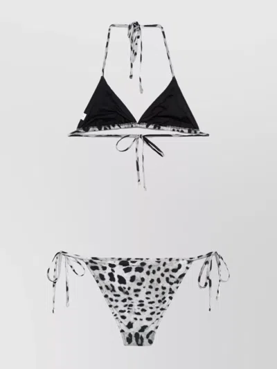 Dolce & Gabbana Bikini À Imprimé Léopard In Grey