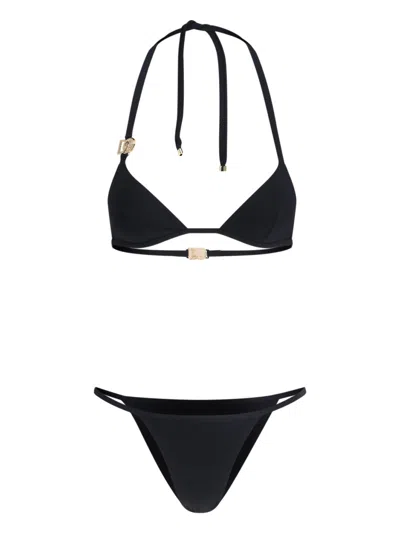 Dolce & Gabbana Bikini A Triangolo Con Logo Dg In Black