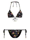 Dolce & Gabbana Adjustable Triangle Bikini Set With Thong Bottoms In Black