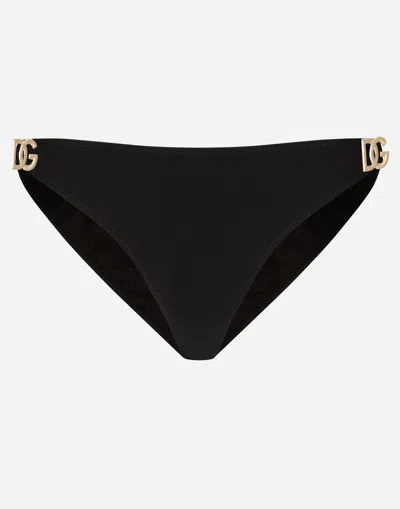 Dolce & Gabbana Bikini Bottoms With Dg Logo In Black