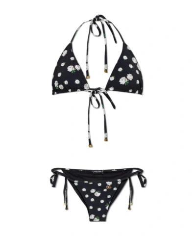 Dolce & Gabbana Bikini Swimsuit Two-piece Set In Black