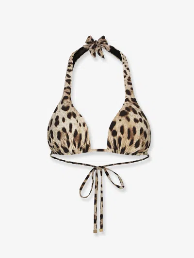 DOLCE & GABBANA BIKINI TOP WITH ANIMAL PRINT