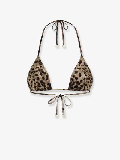 Dolce & Gabbana Bikini Top With Animal Print In Multi