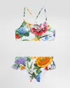 Dolce & Gabbana Girls Floral Print Bikini In Print