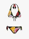 Dolce & Gabbana Black Floral-print Bikini Set