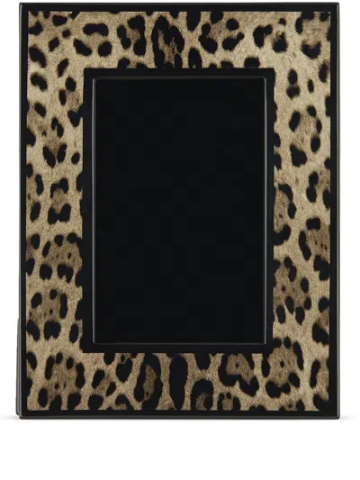 Dolce & Gabbana Bilderrahmen Mit Leoparden-print In Schwarz