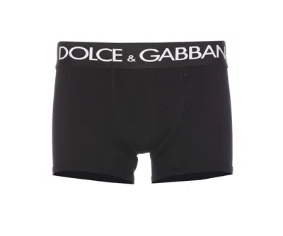 Dolce & Gabbana Bipack Logo Regular Boxer In Black