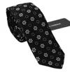 Dolce & Gabbana Black 100% Silk Floral Print Print Classic Men's Tie In Black
