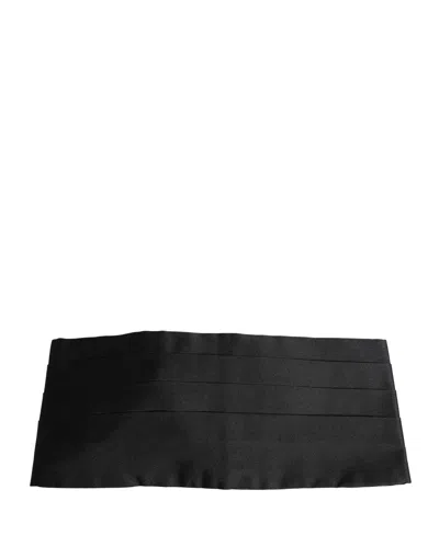 Dolce & Gabbana Black 100% Silk Wide Belt Waist Men's Cummerbund