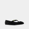 Dolce & Gabbana Black Satin Ballet Flats Women In Black