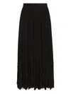 Dolce & Gabbana Gonna Midi In Chiffon And Black Lace In Black