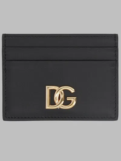 Dolce & Gabbana Smooth Leather Card Case In Black