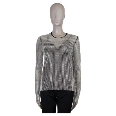 Pre-owned Dolce & Gabbana Black 2024 Crystal Tulle Shirt 42 M