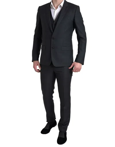 Dolce & Gabbana Martini Three-piece Suit In Black