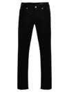 Dolce & Gabbana Black Skinny Jeans With Logo Plaque At The Back In Stretch Cotton Denim Man In Black