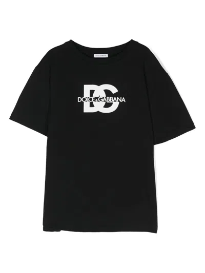 Dolce & Gabbana Kids'  T-shirts And Polos Black