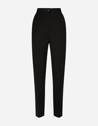 Dolce & Gabbana Virgin Wool Trousers In Negro
