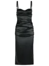 Dolce & Gabbana Corset-inspired Black Acetate Evening Dress With Draped Front