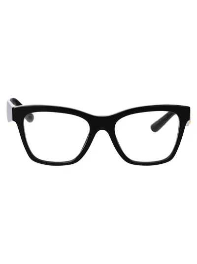 Dolce & Gabbana Black Acetate Optical Glasses In Brown