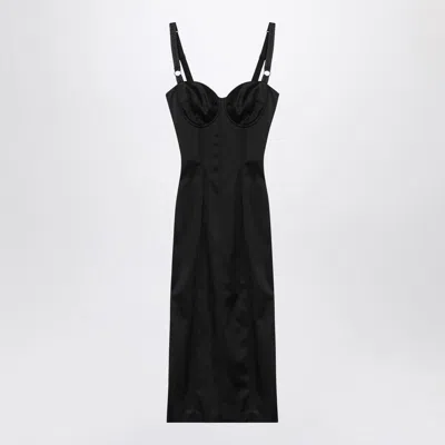 DOLCE & GABBANA DOLCE & GABBANA BLACK ACETATE SILK DRESSES