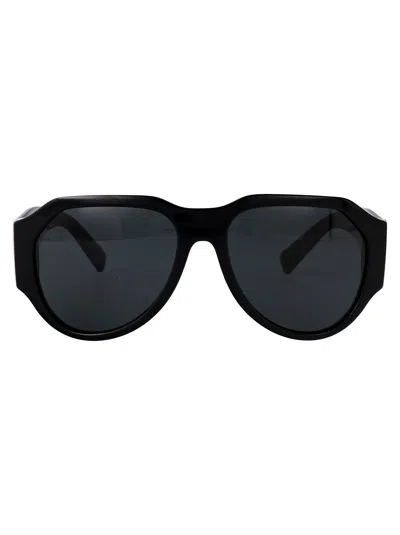 Dolce & Gabbana Black Acetate Sunglasses In Blue