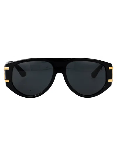 Dolce & Gabbana Black Acetate Sunglasses In Animal Print